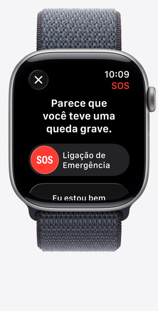 Apple Watch Series 11 com caixa cinza-espacial de alumínio, alerta de detec??o de acidente, op??o de liga??o de emergência, pulseira loop esportiva roxo-névoa