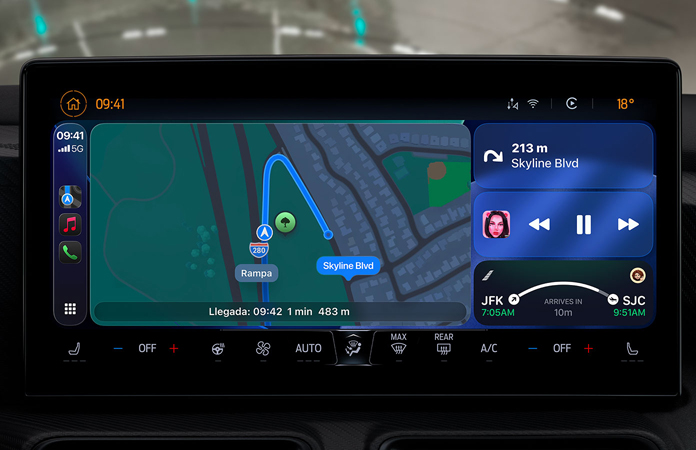 CarPlay en un auto donde destaca su nuevo dise?o