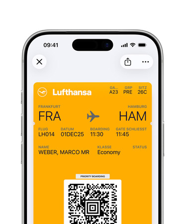 Ein iPhone, die obere H?lfte des Displays zeigt die digitale ID, die in der Wallet App gespeichert ist