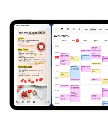Un iPad, orientation paysage, le c?té gauche de l’écran affiche l’app Journal