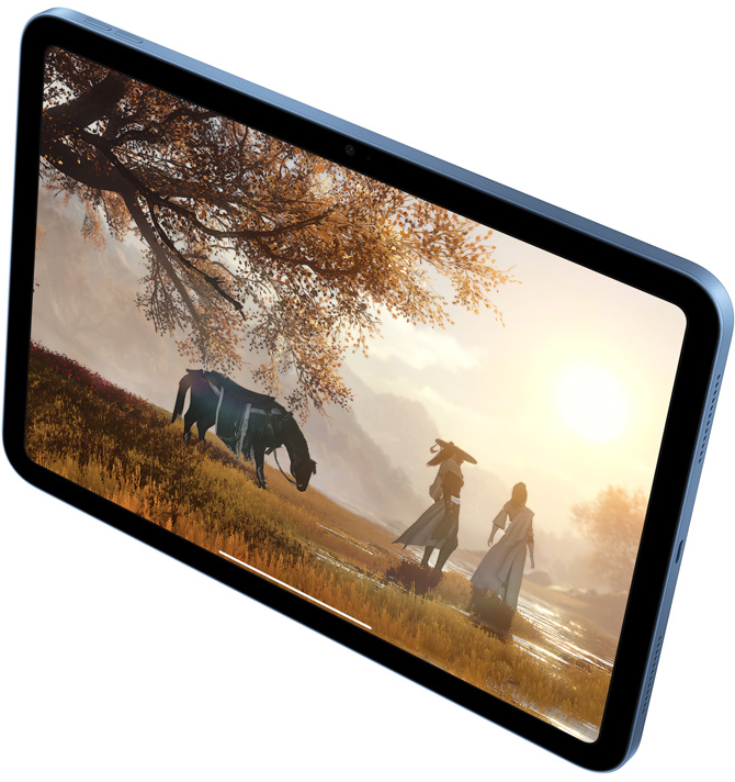 iPad 上的《逆水寒》遊戲畫面。