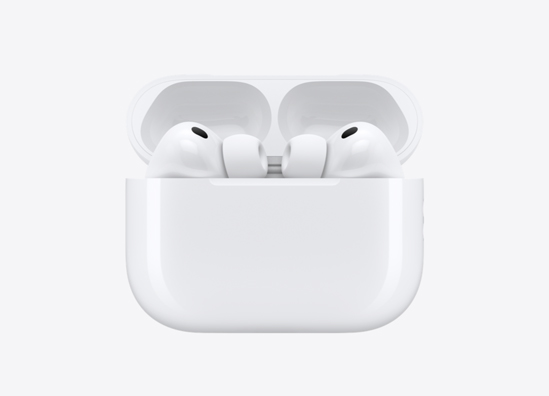AirPod Pro pictured inside an open MagSafe Charging Case.