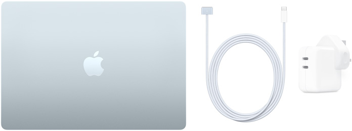 15 吋 MacBook Air，USB-C 至 MagSafe 3 連接線和 35W 雙 USB-C 連接埠小型電源轉(zhuǎn)換器