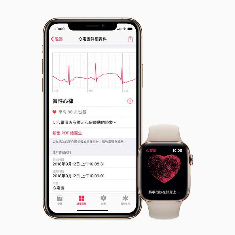 iPhone 及 Apple Watch 上的「健康」 app。
