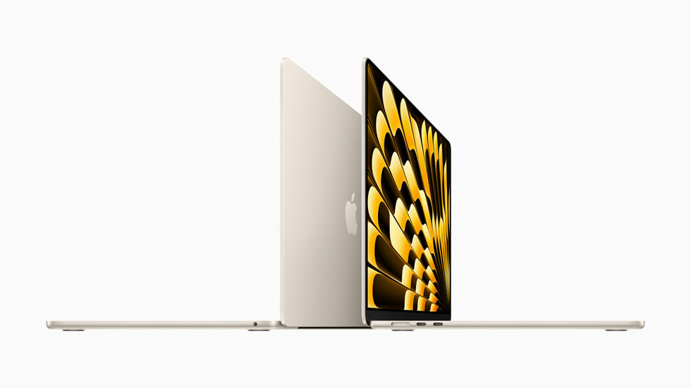 ?ki ince 15 in? MacBook Air bilgisayar?n yandan g?rünümü g?steriliyor.