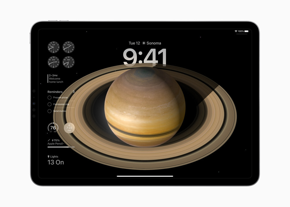 11 in? iPad Pro’da Astronomy duvar ka??tl? Kilit Ekran? g?steriliyor.