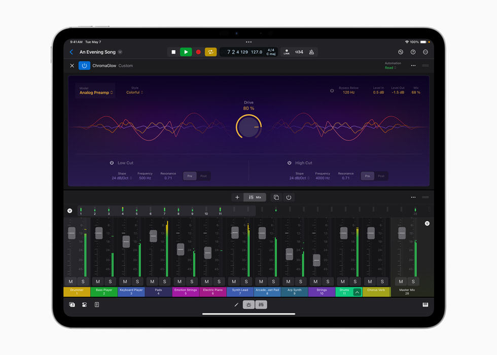 Yeni iPad Pro’da Logic Pro g?steriliyor.