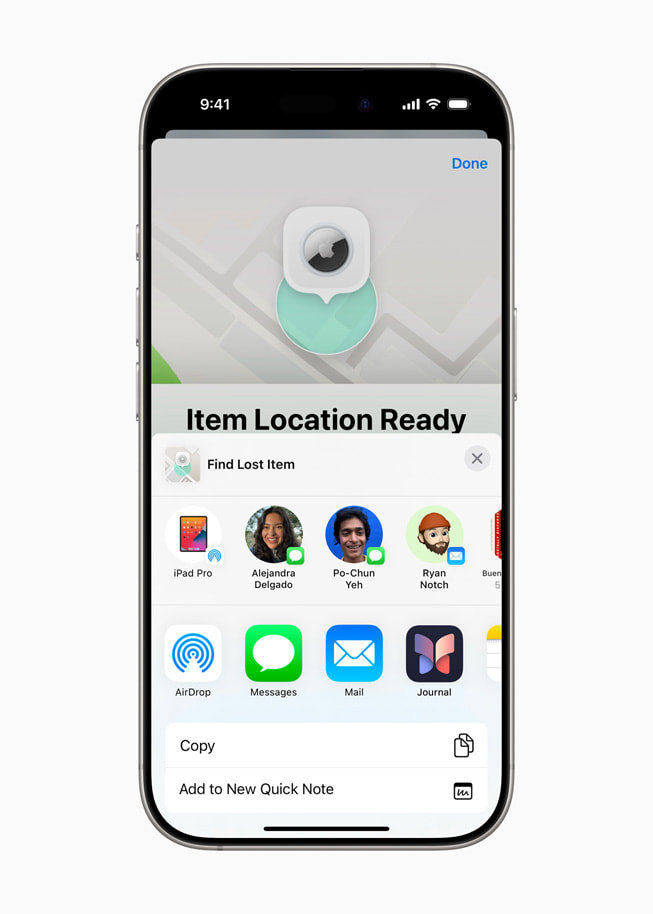 iPhone 16 Pro’daki Bul uygulamas?nda “Nesne Konumu Payla??ma Haz?r” ekran?ndaki bir alt menüde “Kay?p Nesneyi Bul” yaz?yor ve kullan?c?ya e?yan?n konumunu payla?man?n ?e?itli yollar? sunuluyor.
