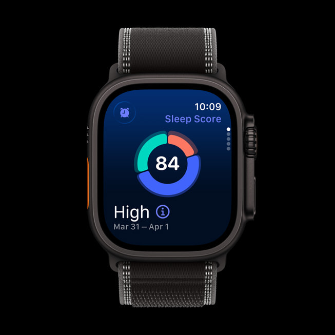 A user’s sleep score is shown on Apple Watch Ultra 3.