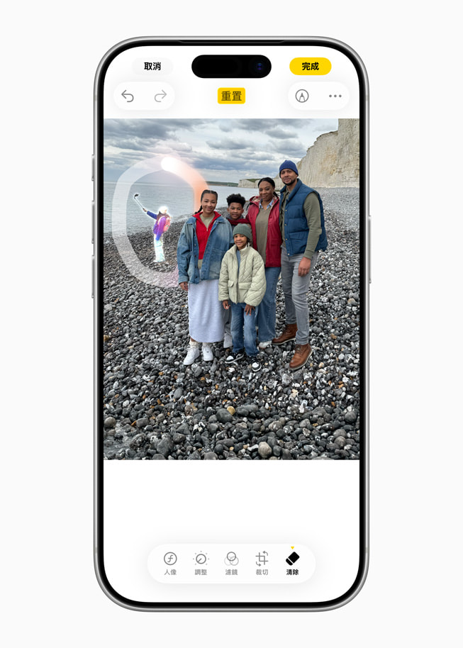 iPhone 顯示「相片」app 的「清除」畫面。