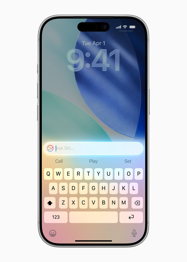 Cursor om een vraag te typen aan Siri op iPhone.