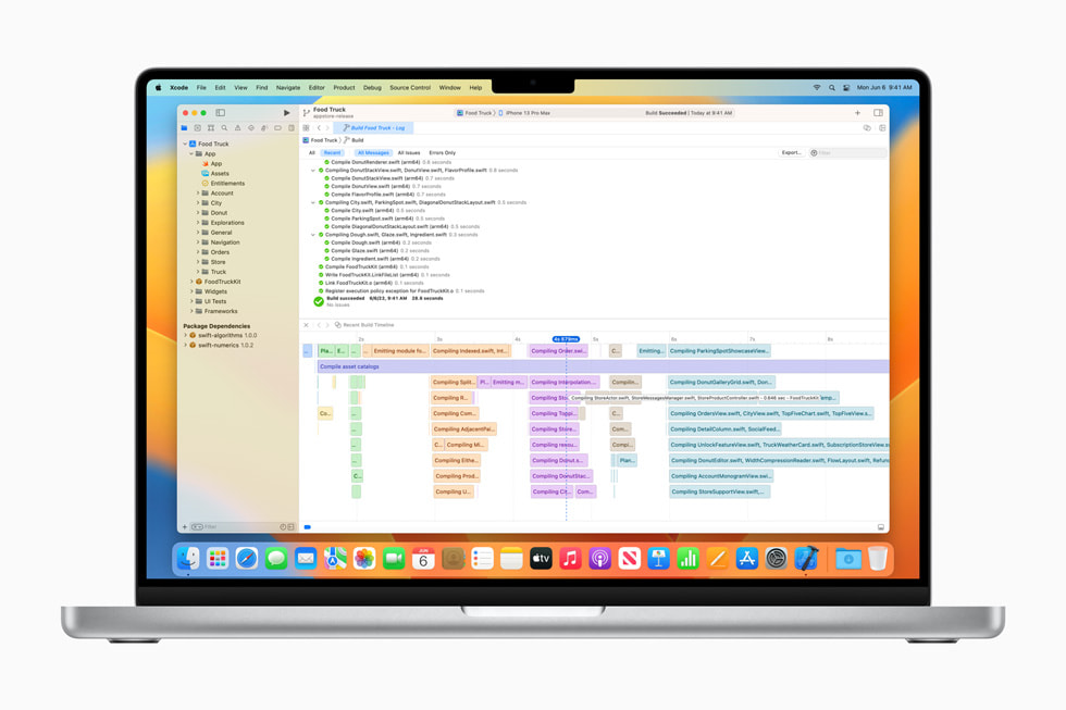 MacBook Pro’da Xcode 14 g?steriliyor.