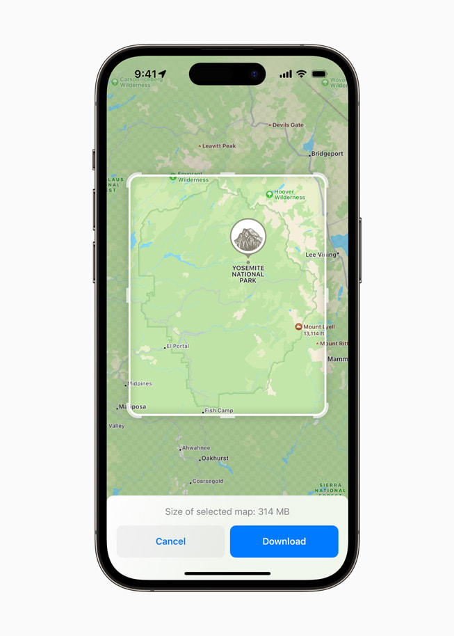 Bir iPhone 14 Pro kullan?c?s?ndan, navigasyona ve di?er ?zelliklere ?evrimd??? olarak eri?ebilmesi i?in Harita uygulamas?nda belirli bir alan? indirmesi isteniyor.