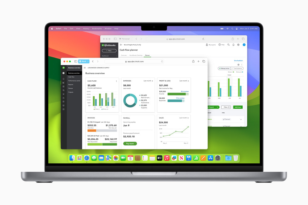 MacBook Pro’da Safari uygulamas?nda yeni profiller ?zelli?i g?steriliyor.