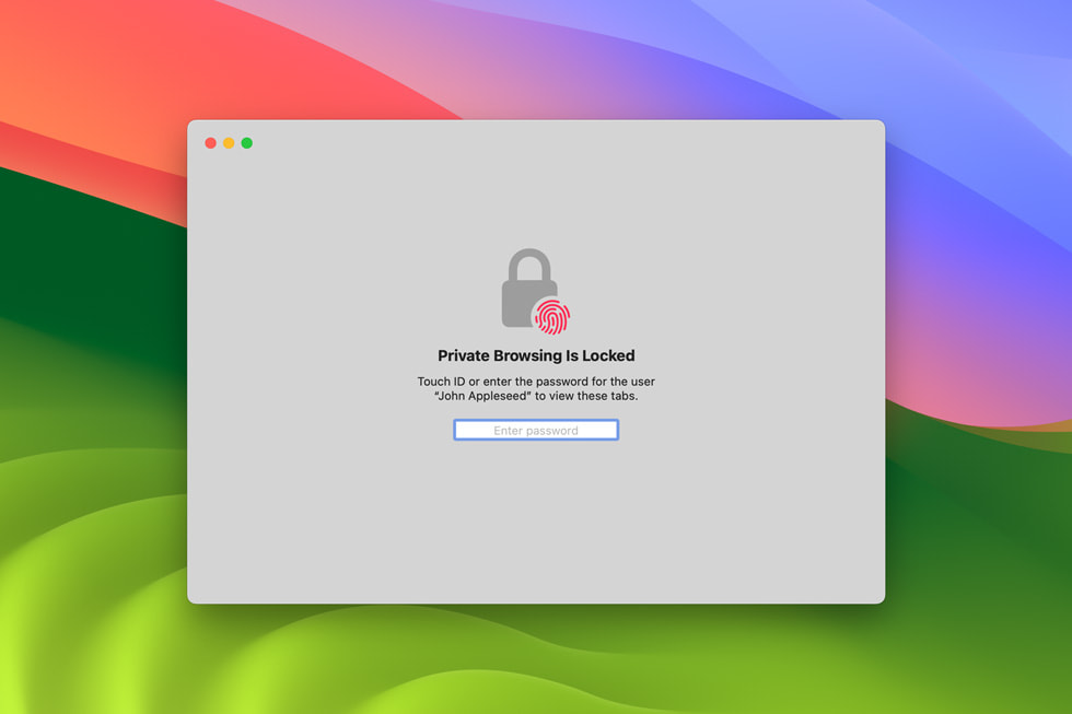 Ekranda kilitli bir Safari penceresi g?rünüyor ve sekmelerin g?rüntülenebilmesi i?in Touch ID veya parola isteniyor.