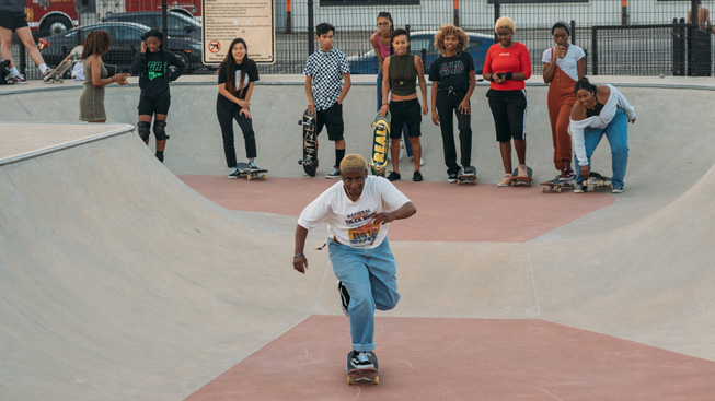 Chicago’dan froSkate toplulu?unun portresi.