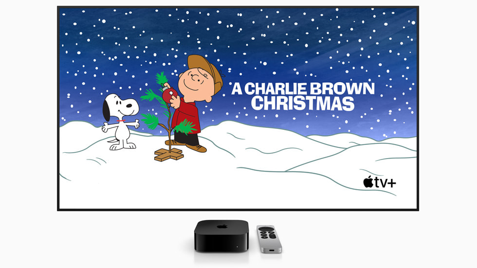 Banner qu?ng cáo L? Giáng Sinh C?a Charlie Brown trên Apple TV+.
