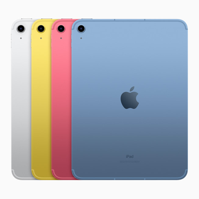 iPad màu b?c, vàng, h?ng và xanh d??ng.