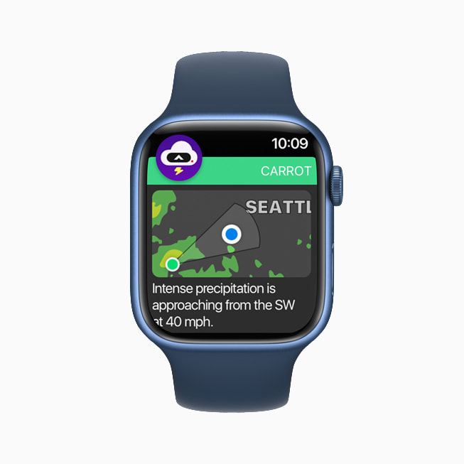 Grailr taraf?ndan geli?tirilen Carrot Weather uygulamas?n?n Apple Watch’ta g?sterdi?i uyar?. 