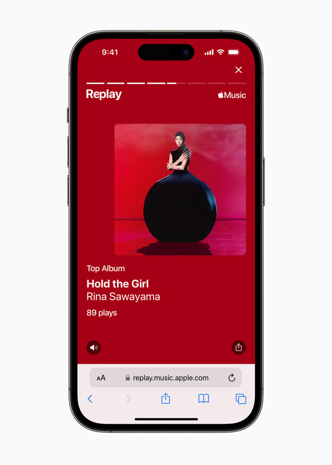 Album ng??i dùng th??ng hay nghe nh?t trong Apple Music ???c hi?n th? trong Replay trên iPhone.