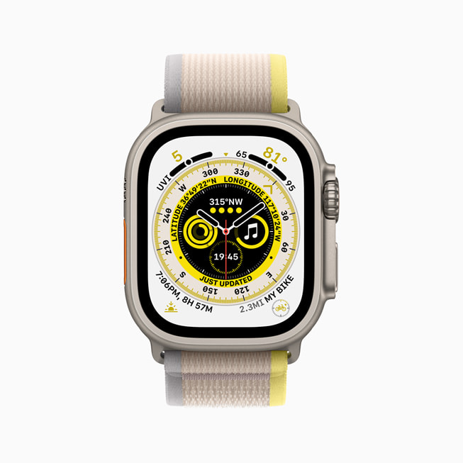 M?t ??ng h? Ng??i tìm ???ng ???c hi?n th? trên Apple Watch Ultra m?i.