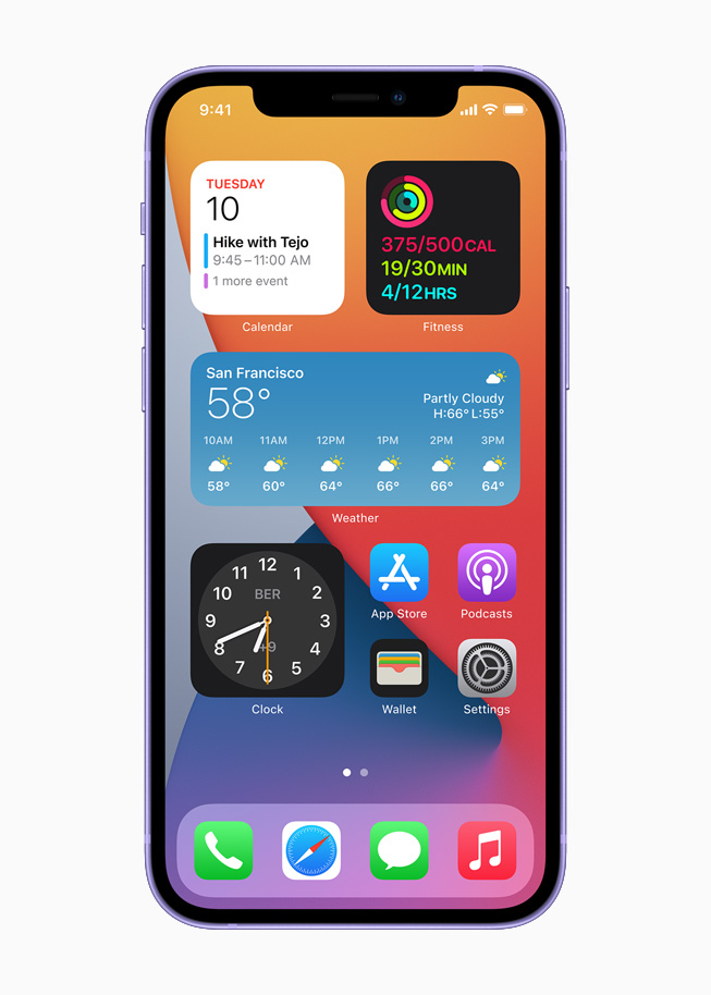 Mor iPhone 12’de g?sterilen Ana Ekran. 