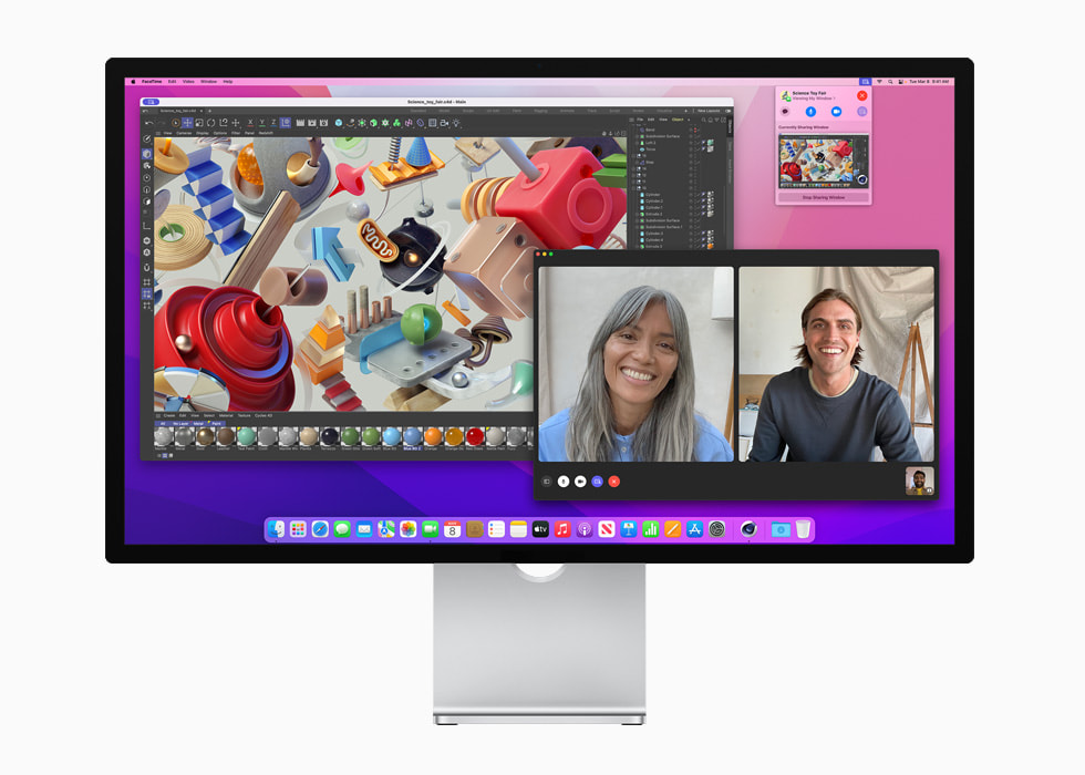 Mac Studio ekran?nda bir dizi a??k pencere g?steriliyor.