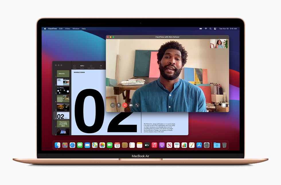 MacBook Pro’da bir FaceTime aramas? g?rüntüleniyor.