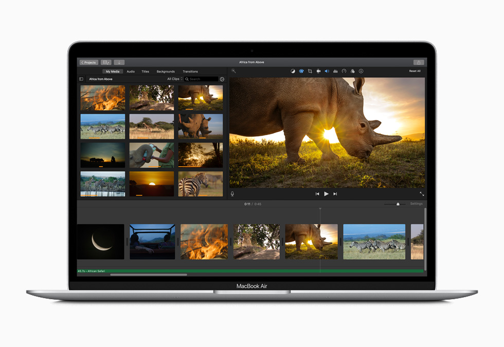 Yeni MacBook Air ile video düzenleme.