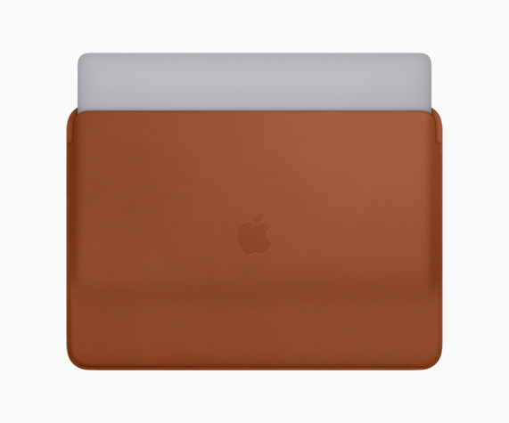 MacBook Pro i?in Klasik Kahve deri k?l?f.