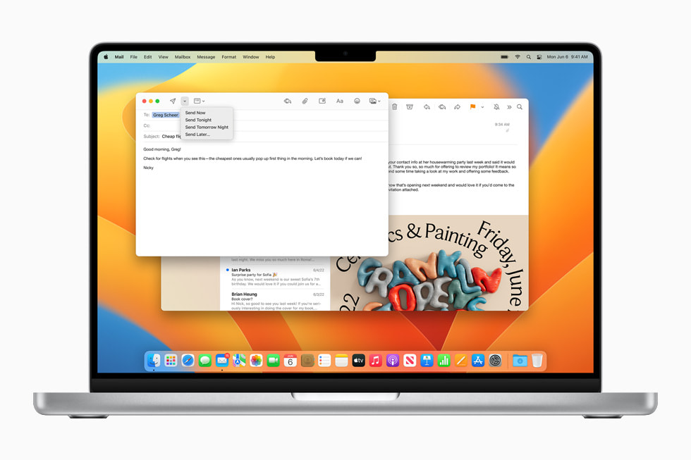 MacBook Pro’daki Mail uygulamas?nda yeni zamanlama ?zelli?i g?steriliyor.