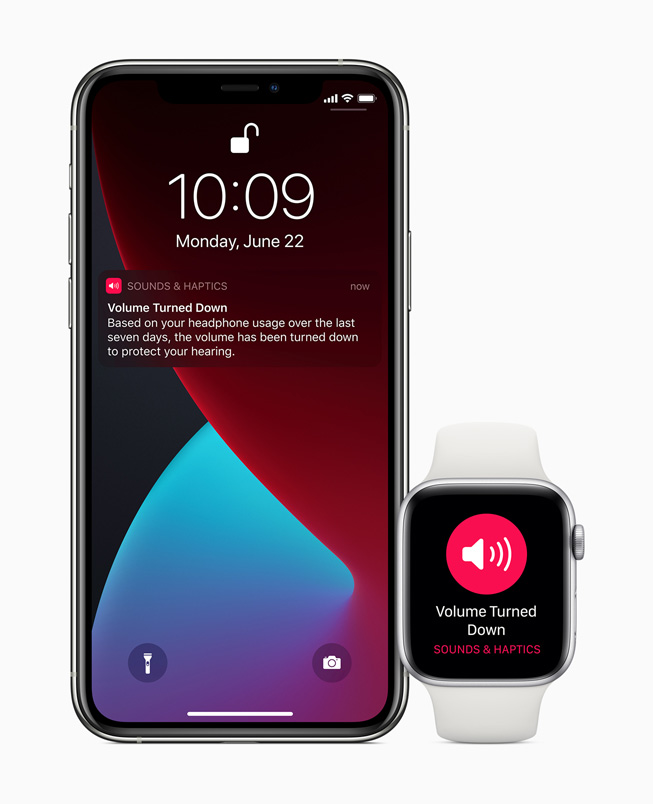iPhone 11 Pro ve Apple Watch Series 5’te ses düzeyi uyar?s? g?steriliyor.