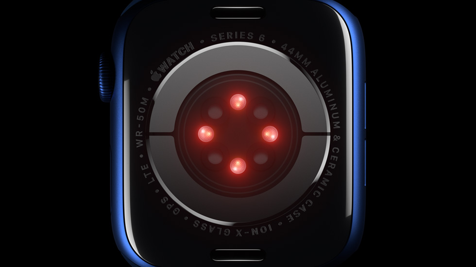 Apple Watch Series 6’n?n arka kristali.