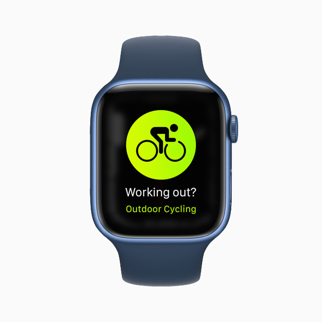 Apple Watch Series 7’de bir Bisiklet (D??) ekran? g?steriliyor.