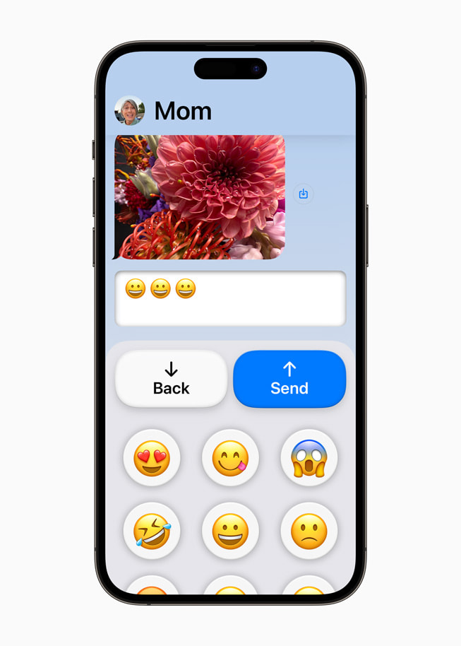 iPhone 14 Pro Max’te sadele?tirilmi? Mesajlar uygulamas? ve emoji klavyesi