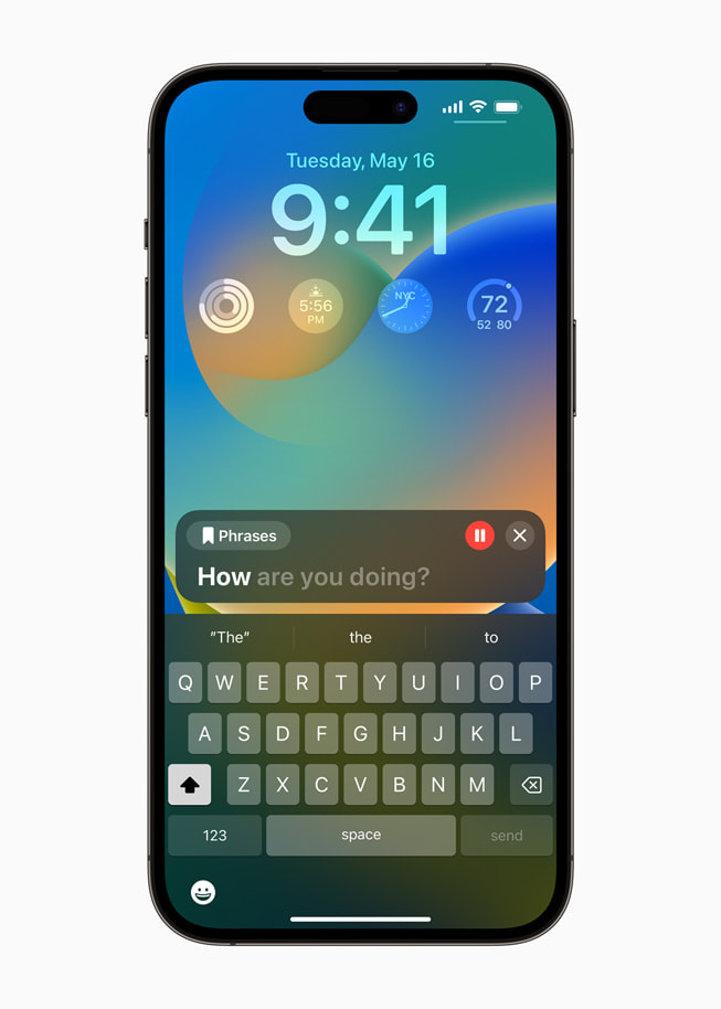 iPhone 14 Pro Max’te Live Speech ?zelli?inde kaydedilmi? bir ifadenin oynat?lmas?.