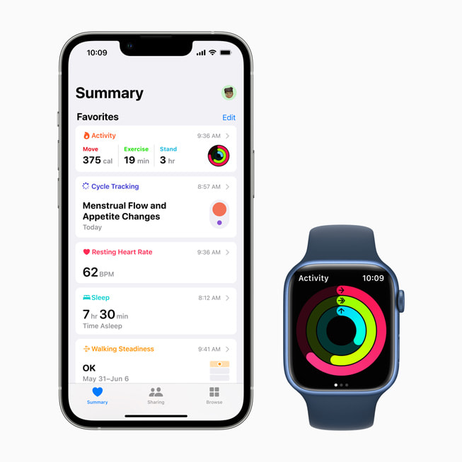 iPhone ve Apple Watch bir kullan?c?n?n aktivite verilerini g?steriyor.
