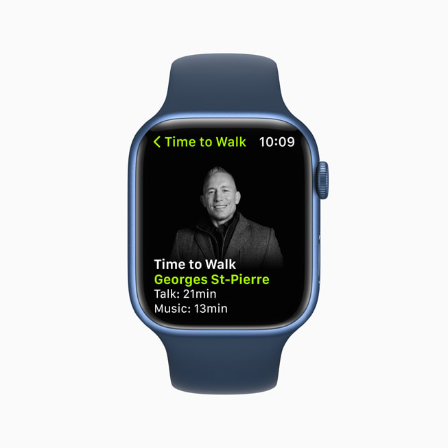 Apple Watch’ta Georges St-Pierre’in konuk oldu?u Time to Walk’un son b?lümü g?steriliyor.