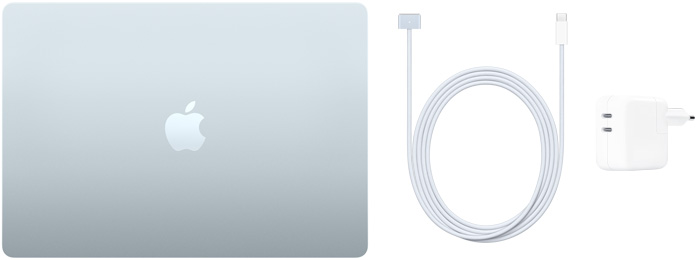 15?calowy MacBook Air, przewód z USB?C na MagSafe 3 i zasilacz z dwoma portami USB?C o mocy 35 W