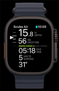 Aplica?ia Oceanic+ afi?at? pe Apple?Watch Ultra 2.