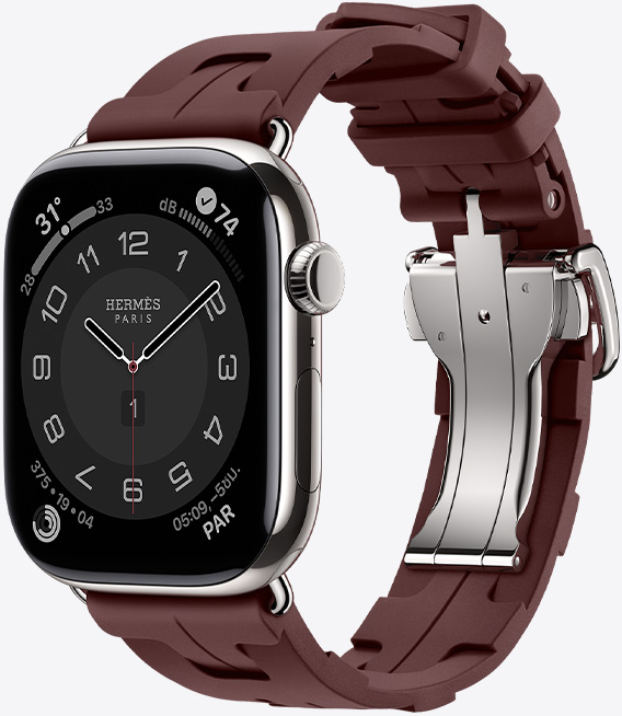Apple Watch Hermès Series 11, ?????????????????????, ?????? Kilim, ?? Bordeaux, ?????????????????????????????????????????
