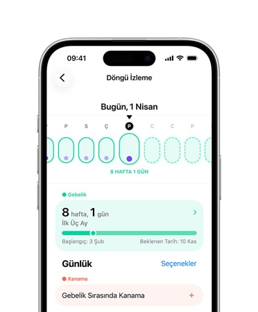 ?nden g?rünen iPhone 16’n?n Kullan?c? Arayüzünde Sa?l?k, D?ngü ?zleme yaz?yor