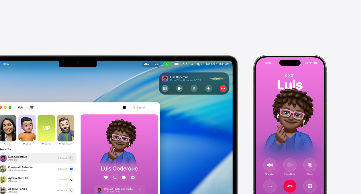 Mac ayg?t?, ekran?nda yeni Telefon uygulamas?n? g?steriliyor