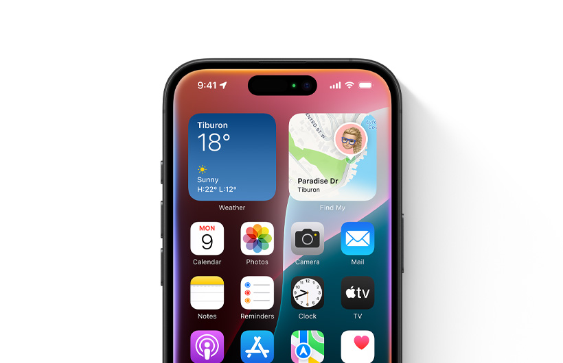 圖片展示 iPhone 的主畫面邊緣隱約可見微弱的彩色光暈。