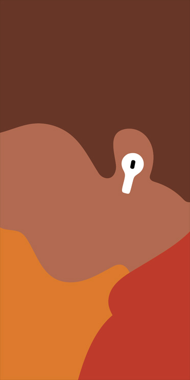 Ilustración de un primer plano del perfil de un hombre con unos AirPods Pro 3 en la oreja izquierda