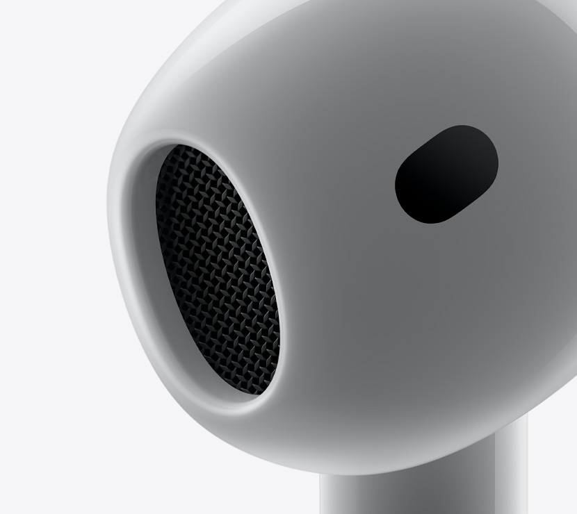 AirPods 4 收窄的入耳部分特寫。