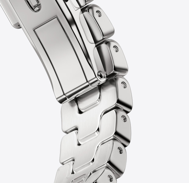 Apple Watch Hermès Series 11 Grand H Fin band, satiné colour, quick-release metal buckle