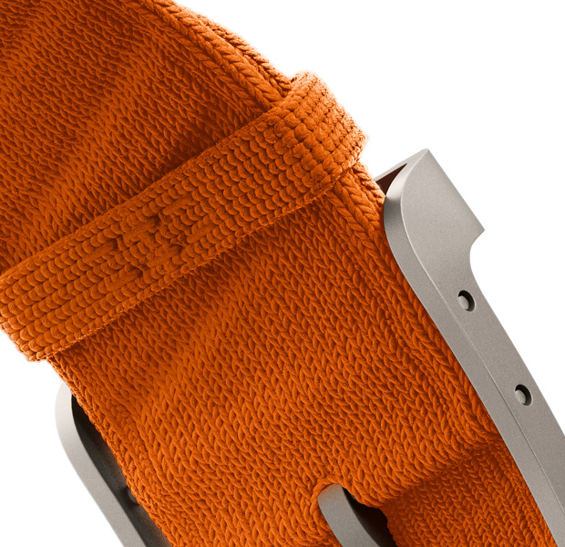 Apple Watch Hermès Ultra 3, En Mer band, orange colour, natural colour hardware