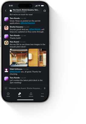 Slack di iPhone.