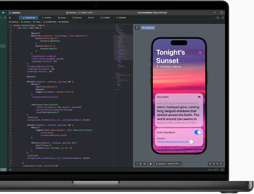 Xcode otev?eny na MacBooku Pro